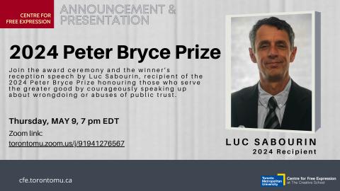 2024 Peter Bryce Prize for Whistleblowing