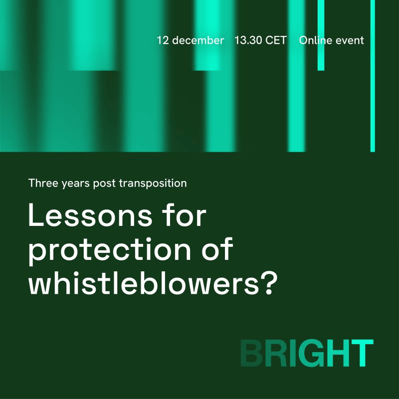 EWI: Three years post transposition: lessons for protection of whistleblowers?