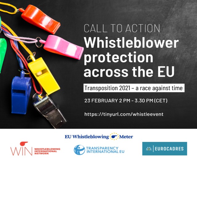Call to action: Whistleblower protection across the EU