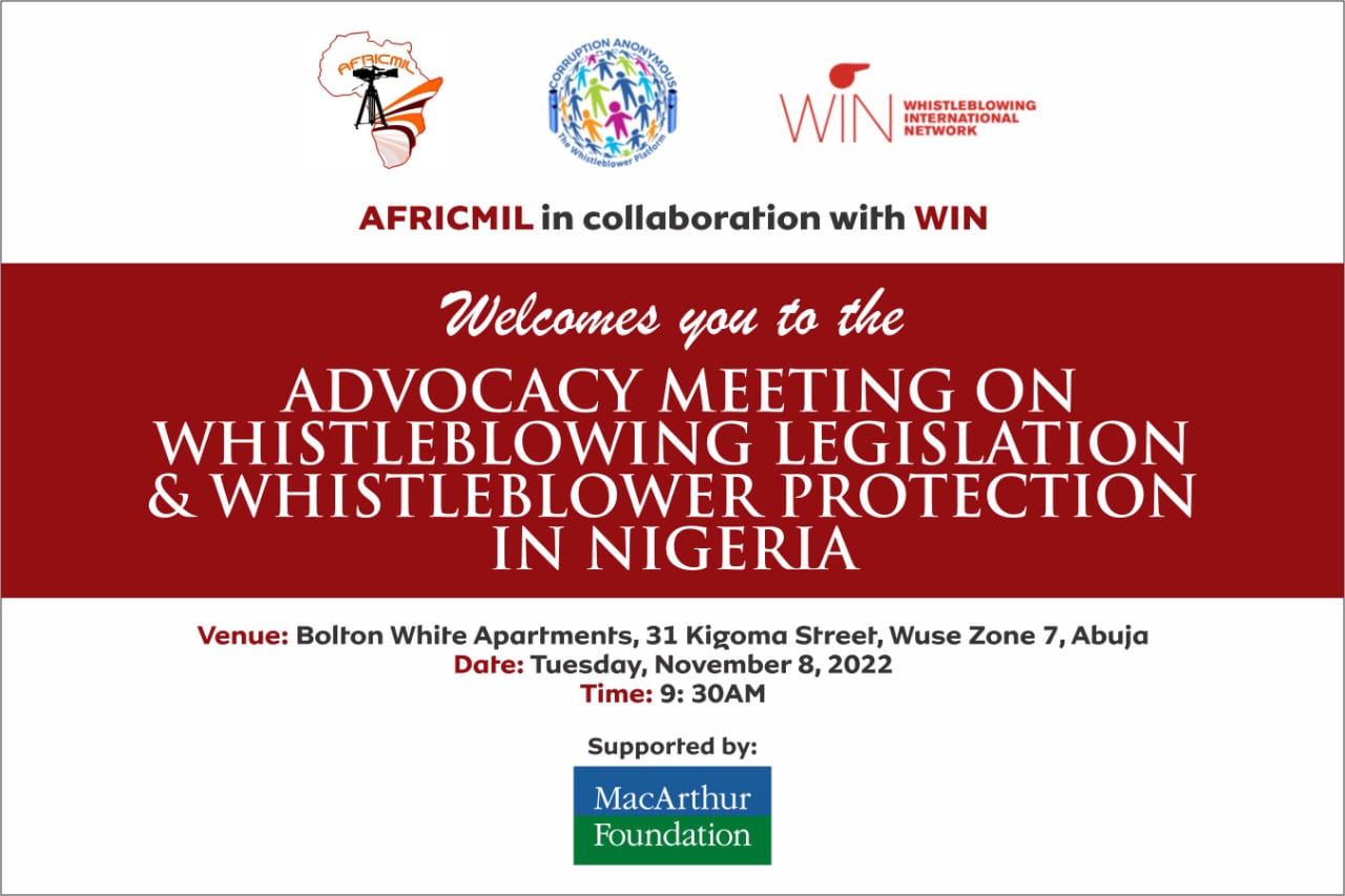 Advocacy Meeting on Whistleblowing Legislation & Whistleblower Protection in Nigeria