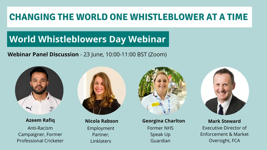 Changing the World One Whistleblower at a Time World Whistleblower Day Webinar